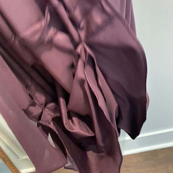 Azazie C Sarah Sangria Purple A-Line Halter Neck Chiffon Dress Bridesmaid Gown - Picture 11 of 16